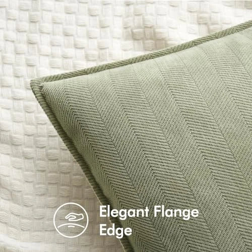 Pack of 2 Decorative Pillow Covers 22x22 Inch 22" x 22" (Pack of 2) Sage Green