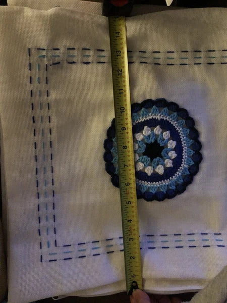 Pillow Cover Handmade Crochet Cotton Cushion Case Sofa Bed Decor-evil Eye Pillow