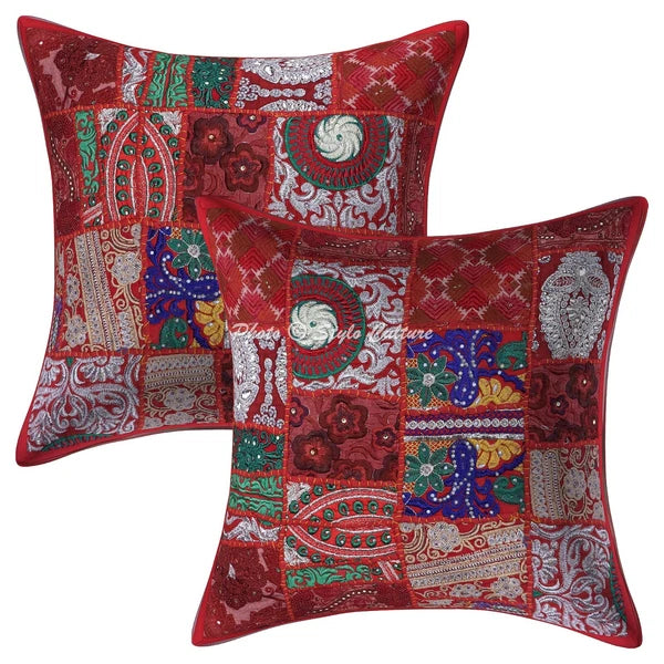 Pillow Cover Handcrafted Boho Vintage Decor Car Sofa Cushion Case 18 x 18 in