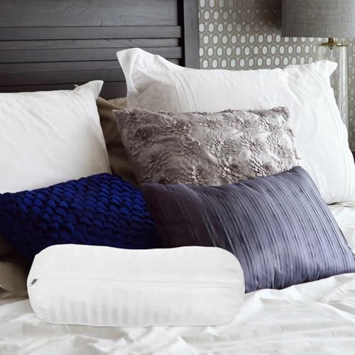 Neck Roll Pillow Case Bolster Pillow Cover with Zipper 18.6 Inch Cylinder
