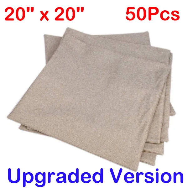 50Pcs Sublimation Blank Linen Throw Pillowcases Cushion Sofa Home Cover Decor