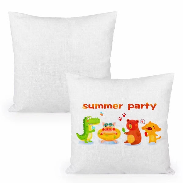 50pcs 40x40cm Blank White Linen Sublimation Blank Pillow Case Sofa Cushion Cover