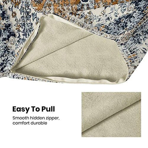Boho Pillow Covers 20x20 Inch Set of 20" x 20" (Pack of 2) Gold Blue Boho