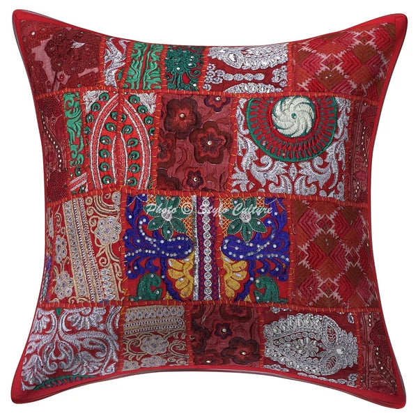 Ethnic Cushion Cover Bohemian Vintage 18 x 18 in Hippie Sofa Car Pillow Case