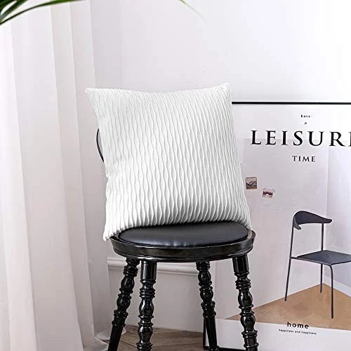 Striped Couch Pillow Cases: 2 Pack 24x24 Inch 24" x 24" (Pack of 2) White