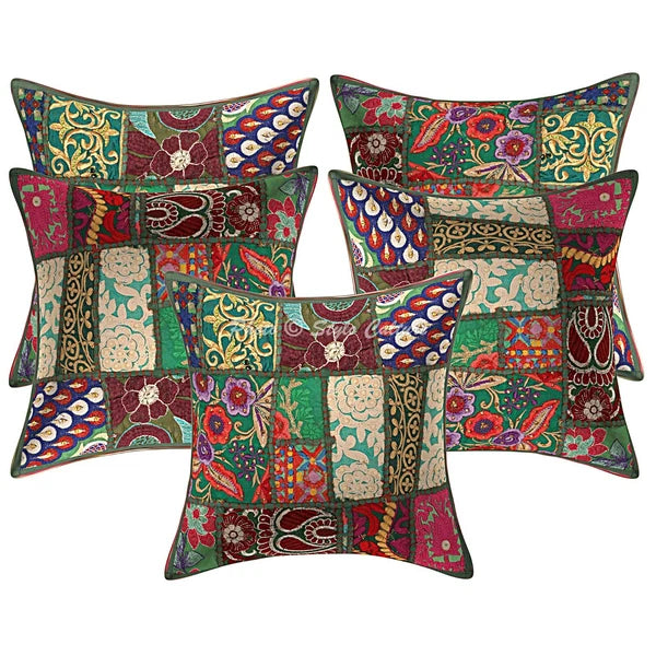 Vintage Cushion Cover Indian Throw Ethnic Pillow Case Hippie Gypsy Home Decor