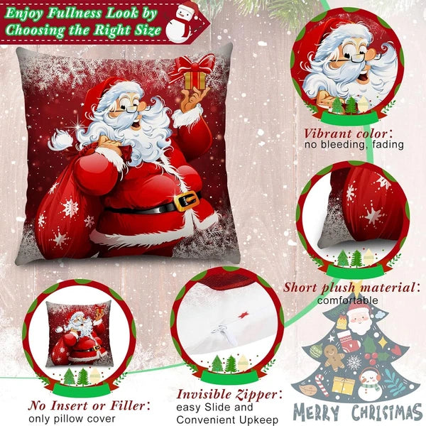 1PC Christmas Pillow Cover 45x45cm Holiday Decoration Throw Case for Sofa Couch