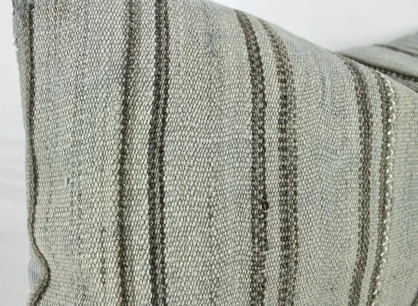 Decorative Turkish Kilim Lumbar Pillow Cover 16x23 Beige Brow Kilim Sofa Cushion