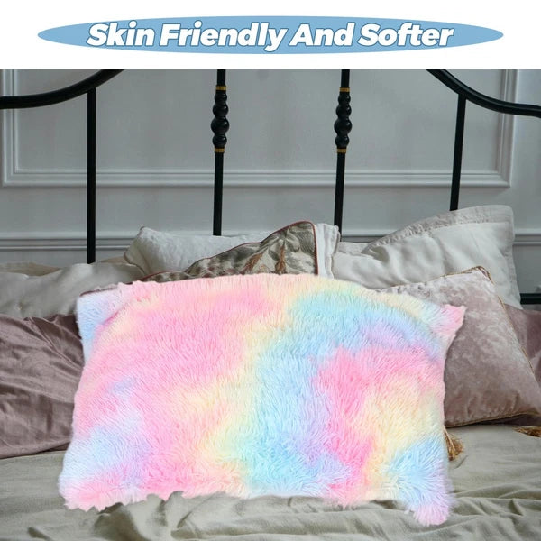 Plush Pillowcase Shaggy Fleece Cases Fluffy Cushion Cover Couch Covers