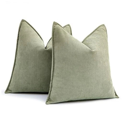 Pack of 2 Decorative Pillow Covers 22x22 Inch 22" x 22" (Pack of 2) Sage Green