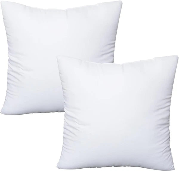 Set of 2 Throw Pillow Inserts, 18X18In White for Bed and Couch