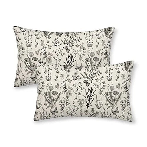 Spring Pillow Covers 12x20 Inch Set of 12" x 20" (Pack of 2) Wild Floral 02