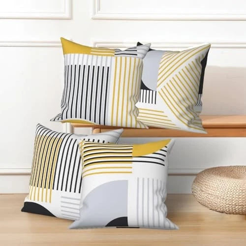 Striped Throw Pillow Covers 22"x22" Set of 4, Geometric 22" x 22" (Pack of 4)