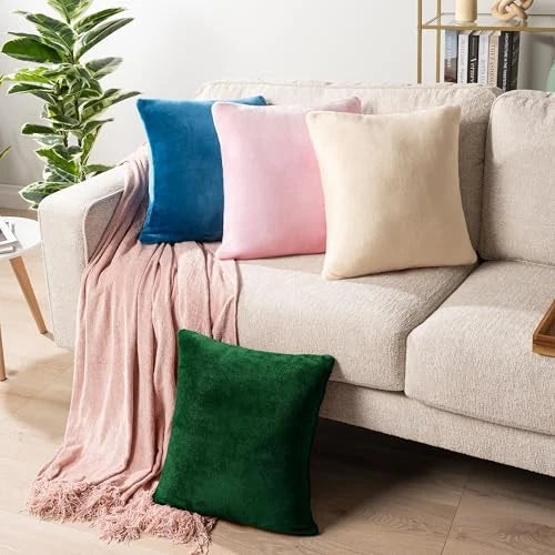 Throw Pillow Covers 20x20 Set of 2, 20" x 20" (Pack of 2) Emerald Green