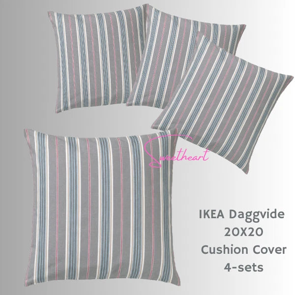 IKEA DAGGVIDE Cushion Pillow Cover, Couch Sofa, Gray/Multicolor, 20x20" - 4 PACK
