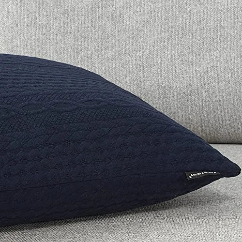 Rectangular Throw Pillow Covers, Pack of 2 20" x 12" (Pack of 2) Navy-2 Pcs