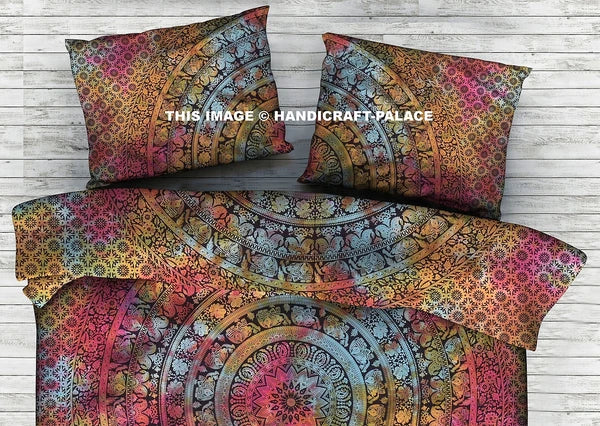 Indian Elephant Mandala Pillow Case Sofa Throw Cotton Cushion Bedding Decor Sham
