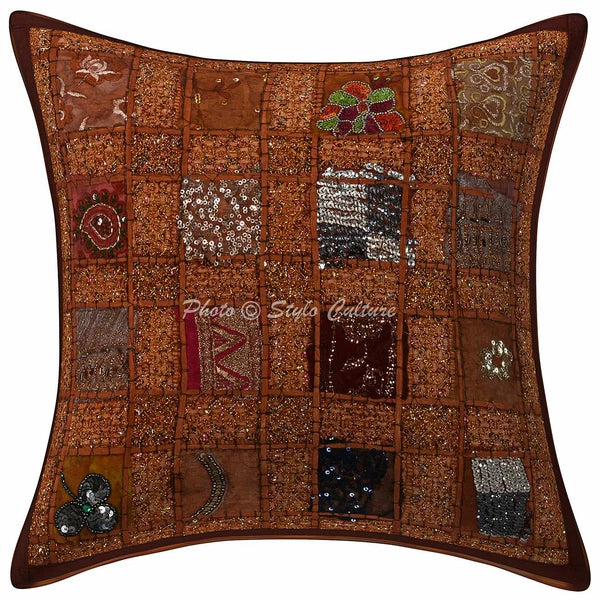 Decorative Home Decor 16 x 16 in Boho Cushion Cover Patchwork Sofa Pillow Case