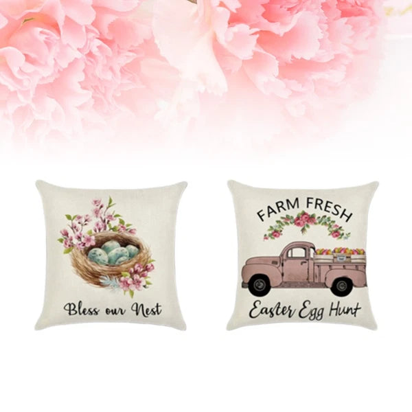 4 Pcs Square Cushion Cover Pillow Covers Couch Pillow Cases Bunny Cushion Covers