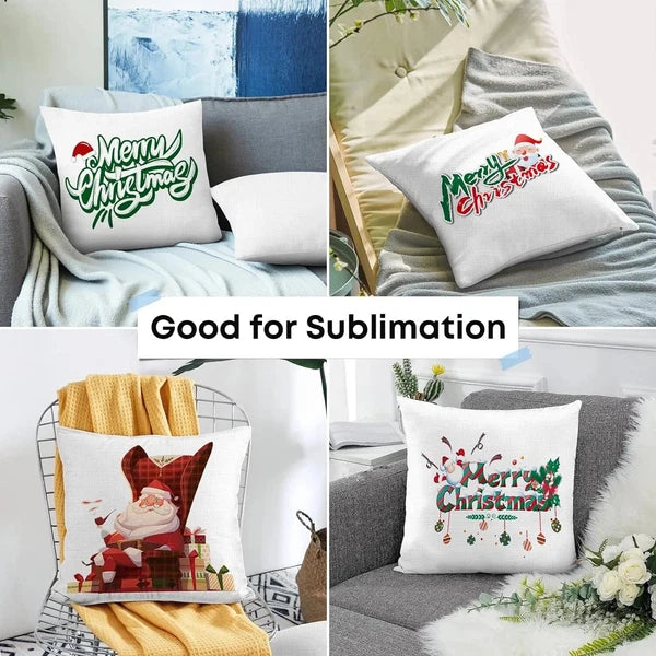 50pcs 40x40cm Blank White Linen Sublimation Blank Pillow Case Sofa Cushion Cover