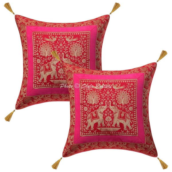 Cushion Cover Pillow Case Brocade Jacquard Traditional Throw Decor Art Yoga