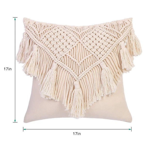 Cushion Covers Macrame Cushion Cover Woven Boho Cushion Cover for Bed Sofa Co...
