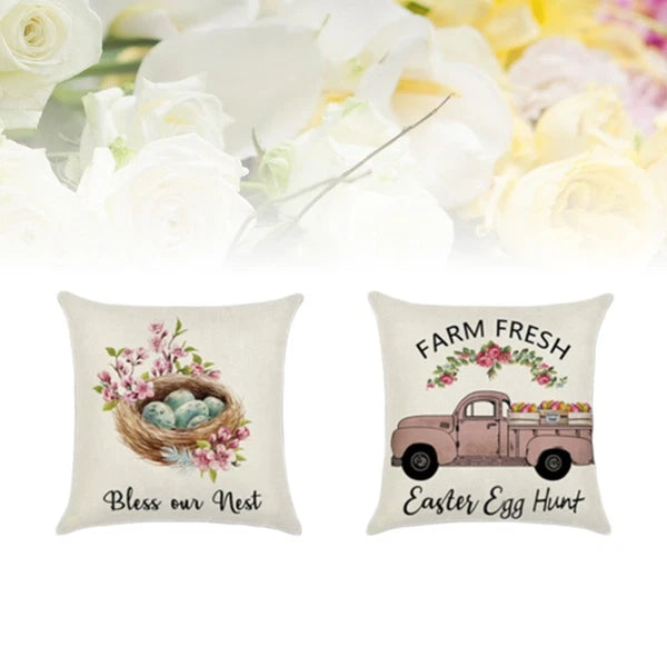 4 Pcs Square Cushion Cover Pillow Covers Couch Pillow Cases Bunny Cushion Covers