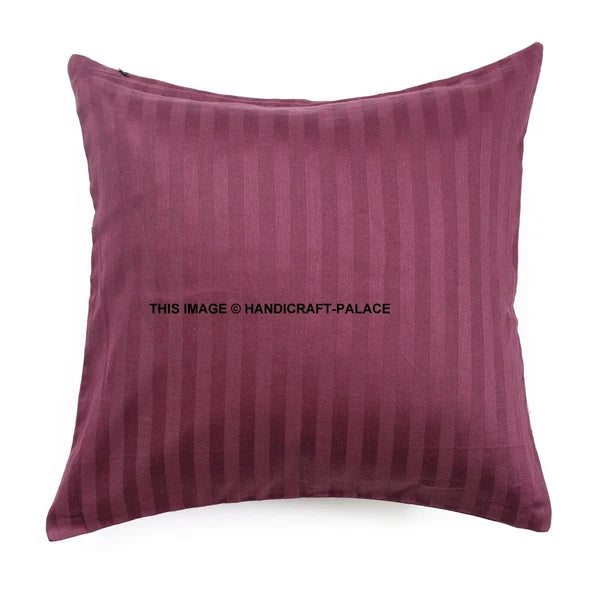 5 PC Satin Plain Solid Pillow Case Bed Sofa Waist Cushion Cover Throw Home Decor
