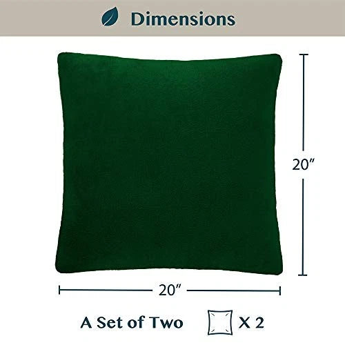 Throw Pillow Covers 20x20 Set of 2, 20" x 20" (Pack of 2) Emerald Green