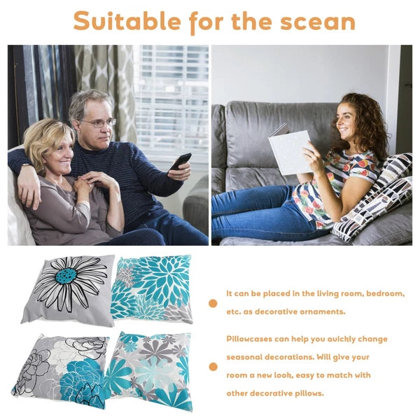 4Pcs Decorative Pillows Case Cushion Cover Couch Pillowcases Bed Pillowcases