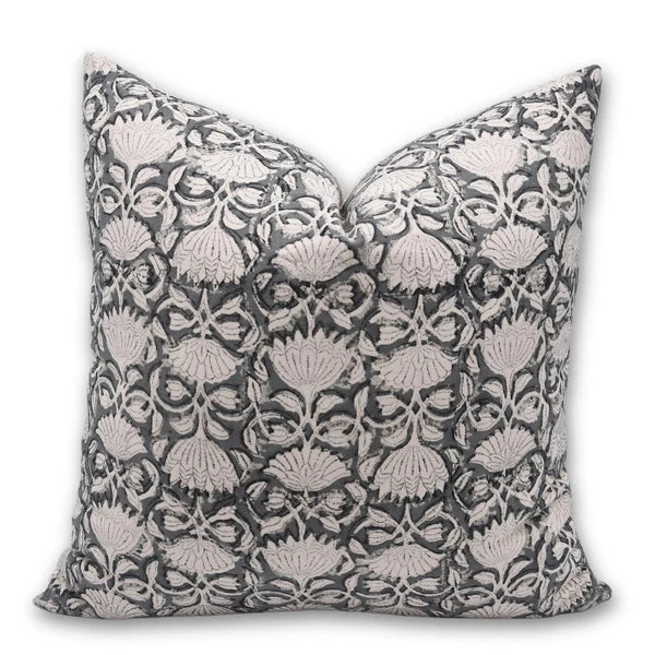 Block Print Duck Canvas Throw 22X22 Pillowcase Cushion Cover, Summer Season D...