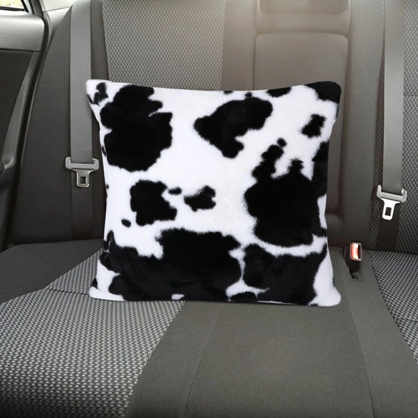 Cow Plush Cushion Travel Pillow Covers Decorative Pillowcase for Sofas