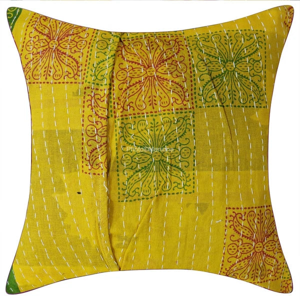Indian Cotton Handmade Patchwork Cushion Cover Pillow Set of 2 bed sofa decor