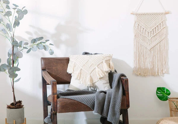 Cushion Covers Macrame Cushion Cover Woven Boho Cushion Cover for Bed Sofa Co...