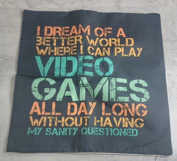 Game Gamer Cushion Throw Cover Pillow Case Bed Chair Sofa Couch Decoration Zip