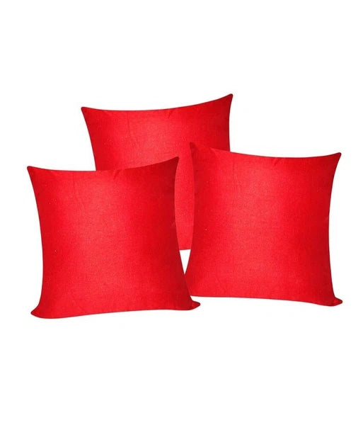 3 x Plain Satin 17x17 Red Cushion Cover / Pillow Cases /Sofa Décor