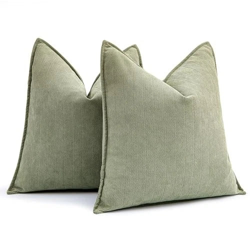Pack of 2 Decorative Pillow Covers 22x22 Inch 22" x 22" (Pack of 2) Sage Green