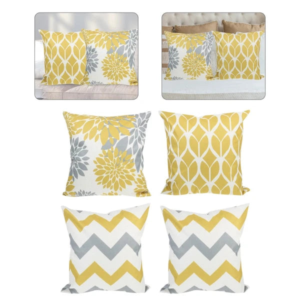 4 Pcs Pillow Case Office Linen Sofa Pillowcase Bed Cushion Cover