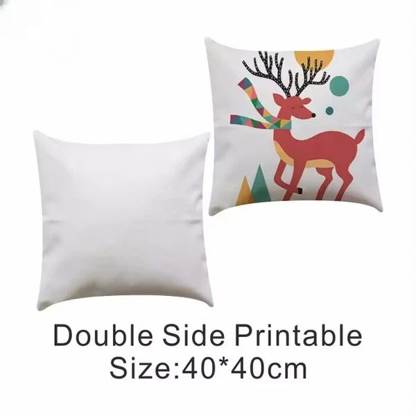 50pcs 40x40cm Blank White Linen Sublimation Blank Pillow Case Sofa Cushion Cover