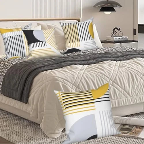 Striped Throw Pillow Covers 22"x22" Set of 4, Geometric 22" x 22" (Pack of 4)