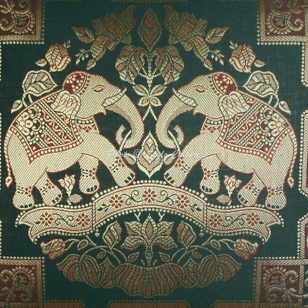 Handwoven Home Decor Cushion Elephant Brocade Jacquard Pillow Cover Case