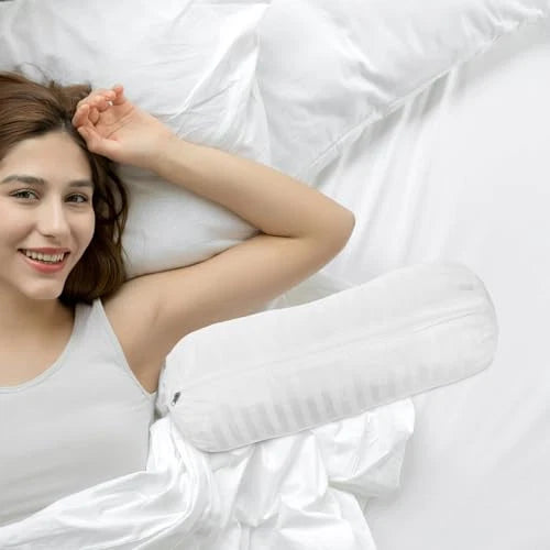 Neck Roll Pillow Case Bolster Pillow Cover with Zipper 18.6 Inch Cylinder