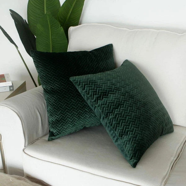Artcest Set of 2, Decorative Velvet Bed Throw Pillow Case, Sofa Soft Quilted ...