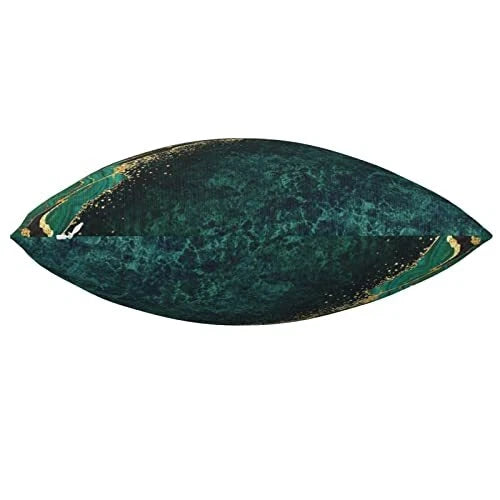 Abstract Black Pillow Covers, Decorative Teal and Golden Soft Green Marble